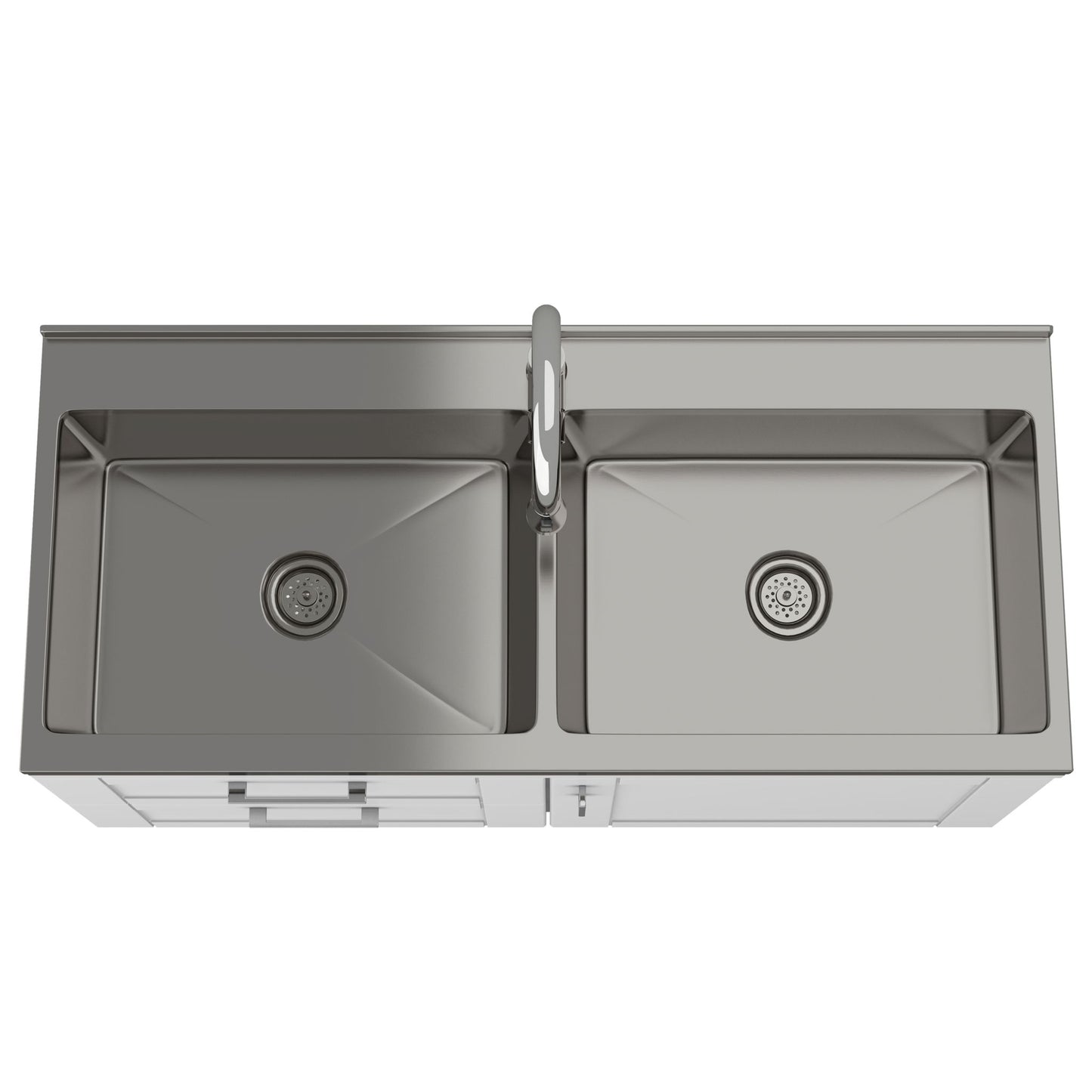 Shaker - Modern Wide Laundry Cabinet With Faucet And Sink - White