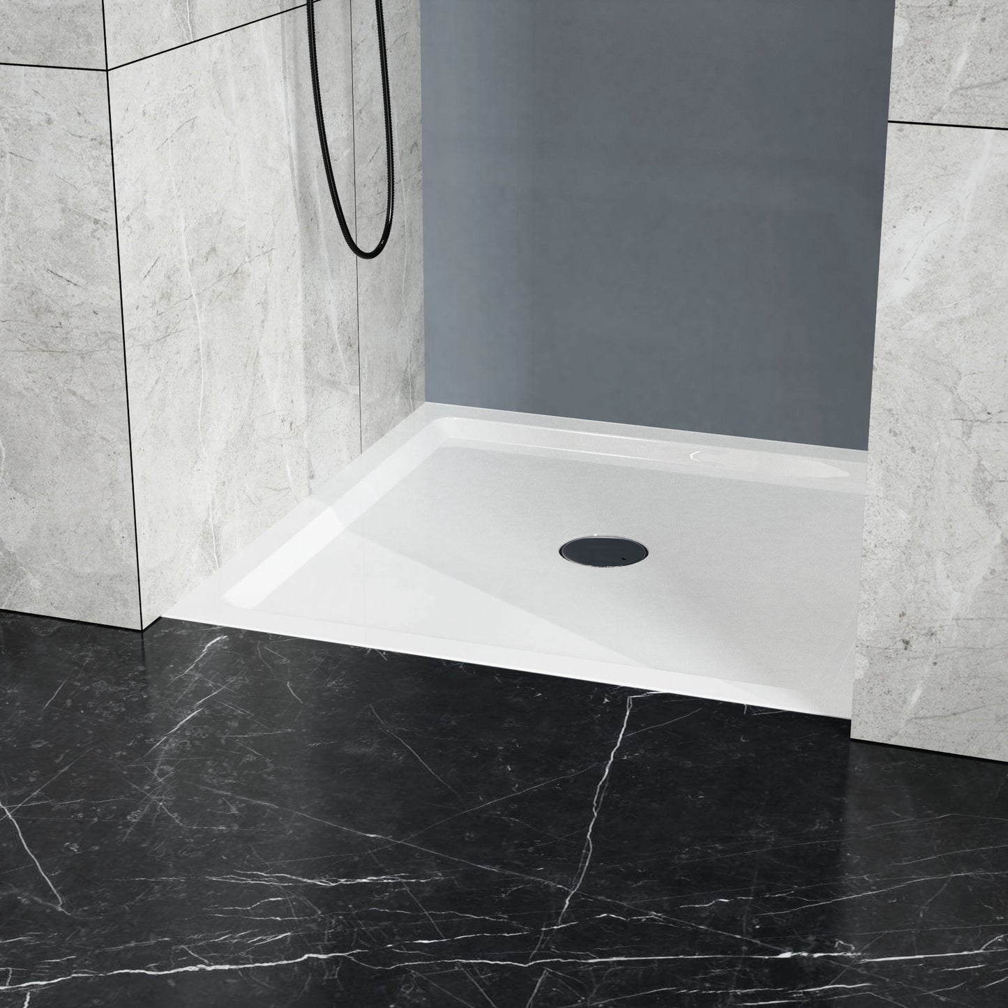 Shower Base With Centered Drain