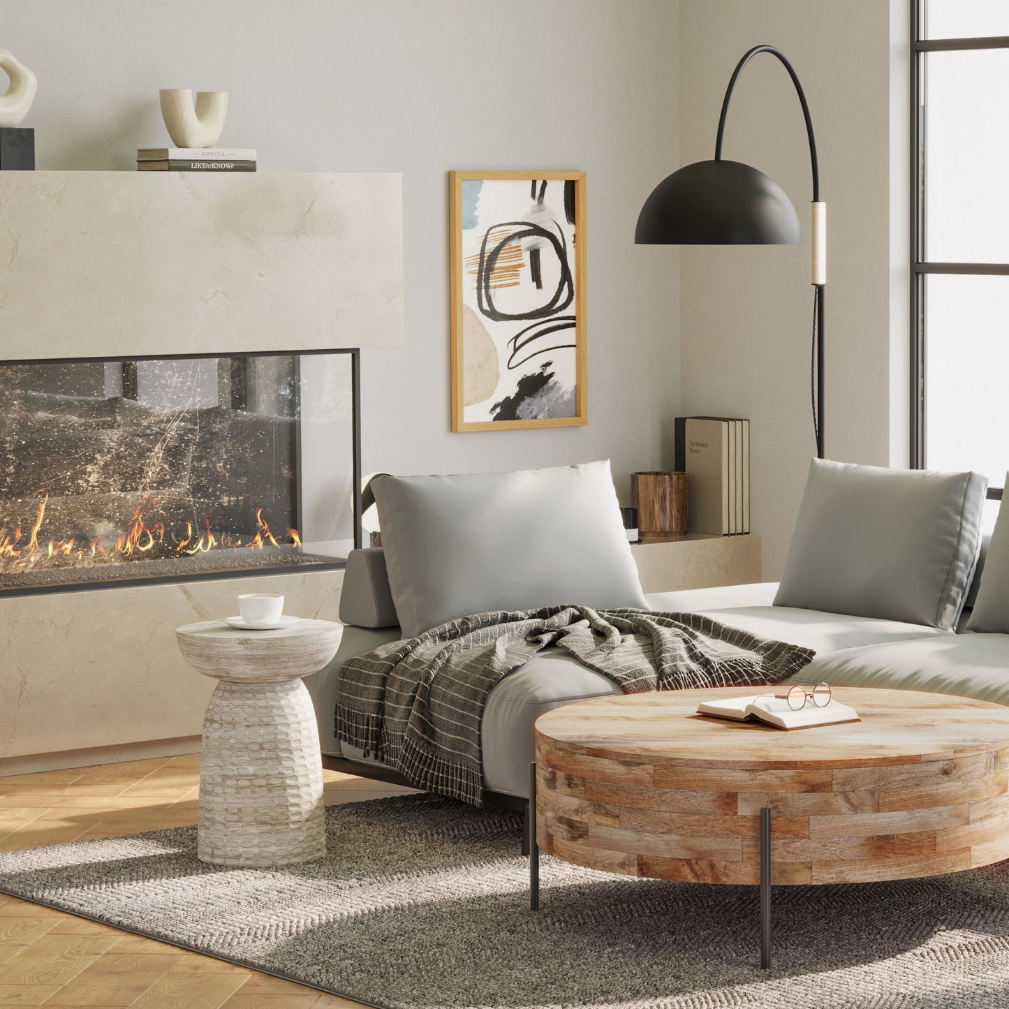 Boyd - Accent Table - White Wash
