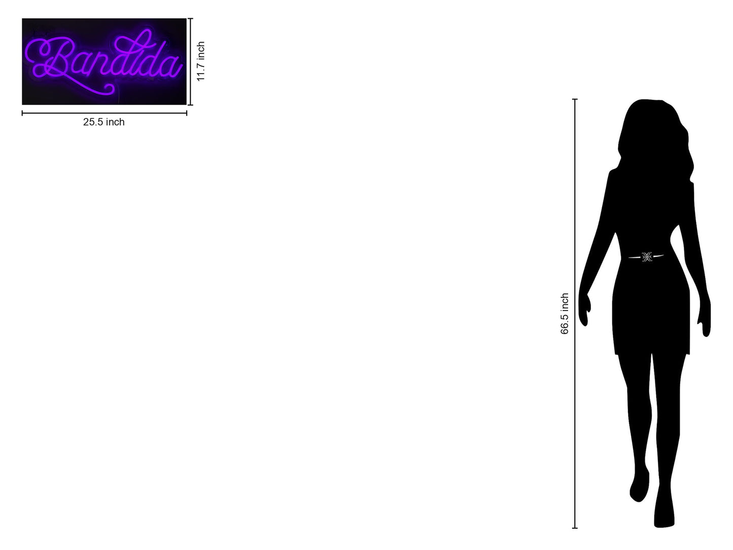 "Bandida" LED Neon On Acrylic - Purple