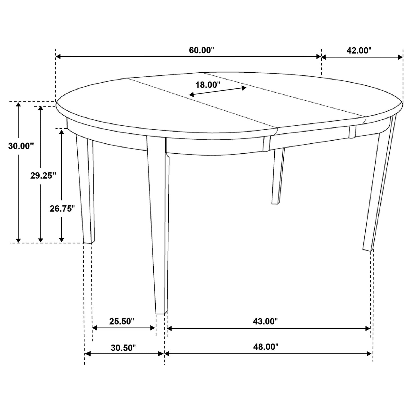 Elmira - Oval Dining Table With Leaf Extension - Brown