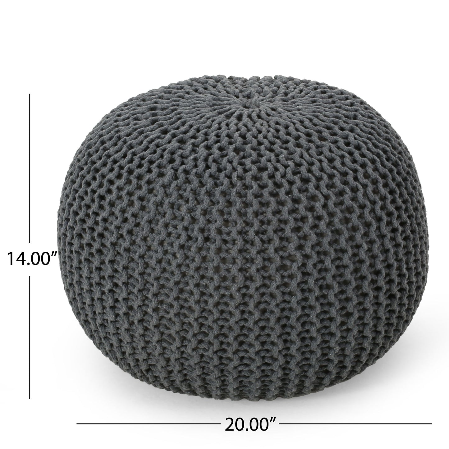 Bordeaux - Knitted Round Pouf, Versatile Ottoman And Floor Cushion