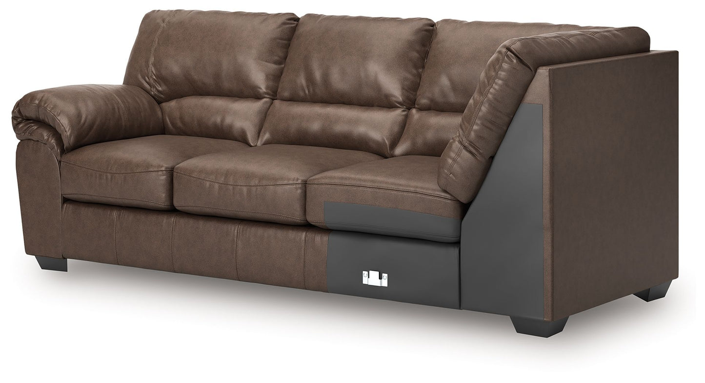 WillowBend - LAF Sofa With Corner Wedge - Umber