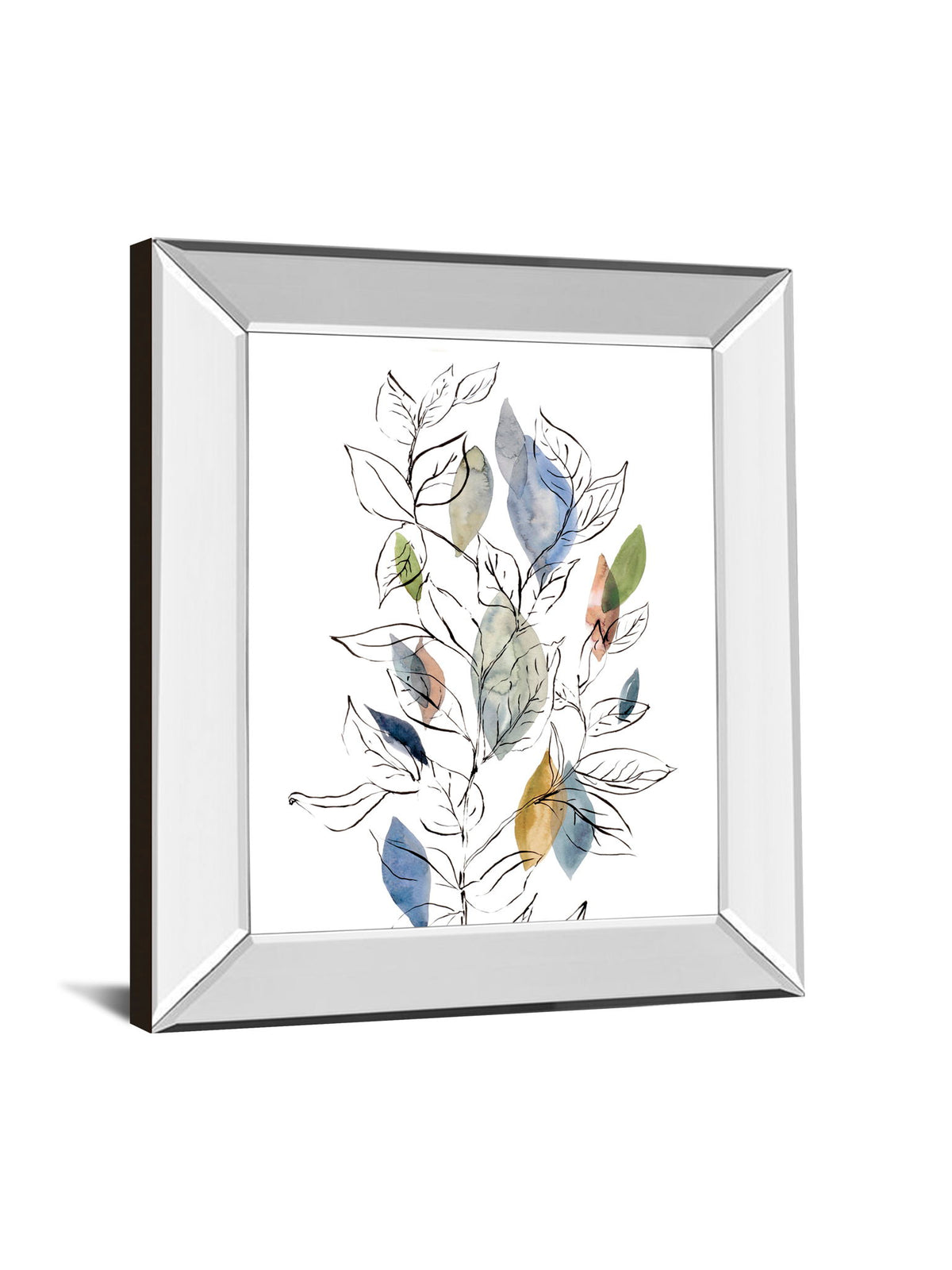 Spring Leaves Il By Meyers, R. - Mirror Framed Print Wall Art - White