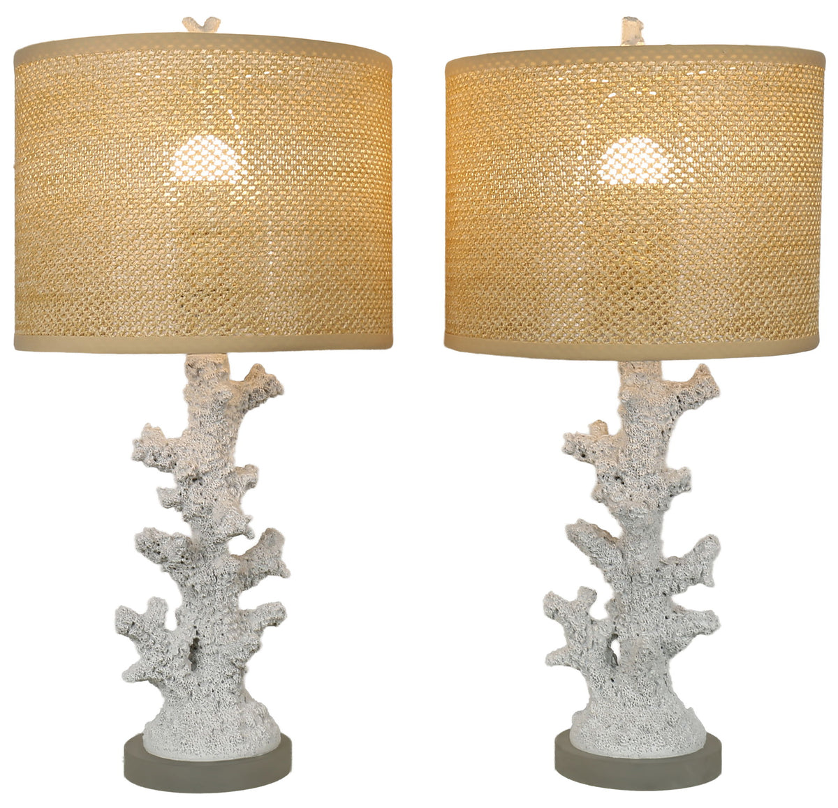 Coral Haven - 26 X 13 - Resin Table Lamp (Set of 2) - Matte White