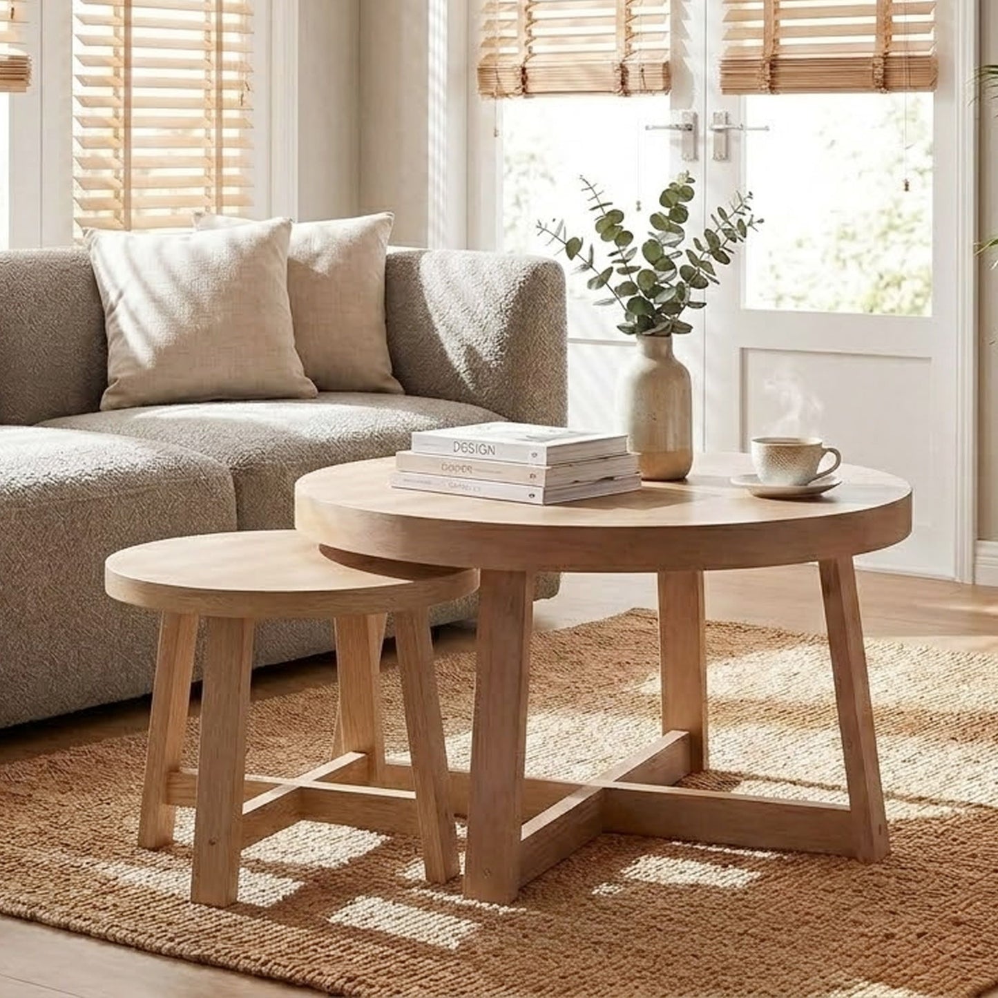 Round Nesting Stackable Tables For Living Room