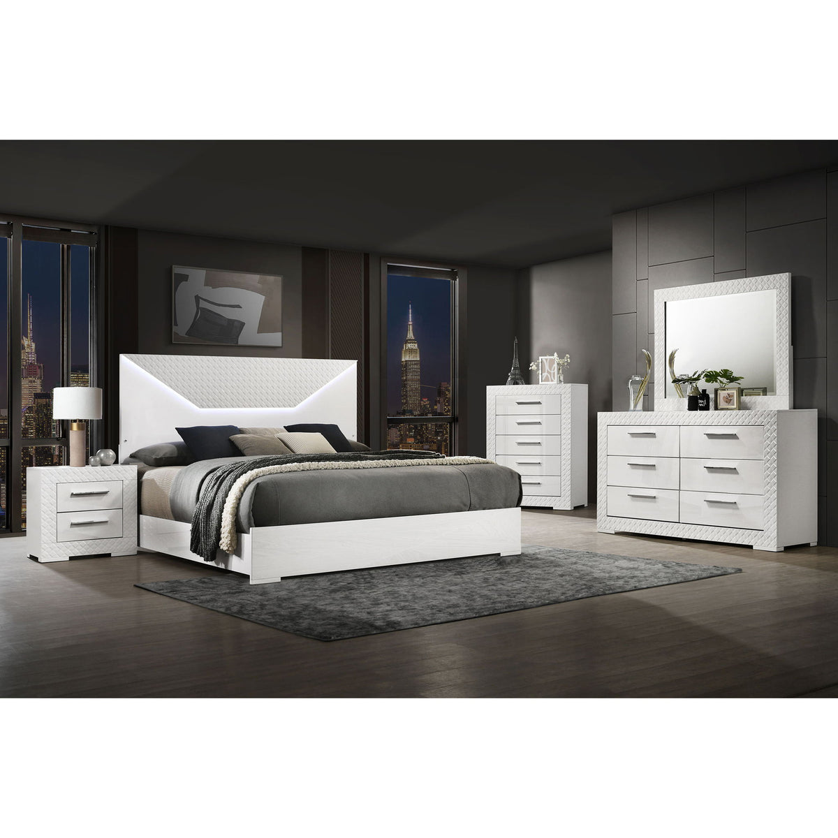 Pierce - Bedroom Set With LED Lighting
