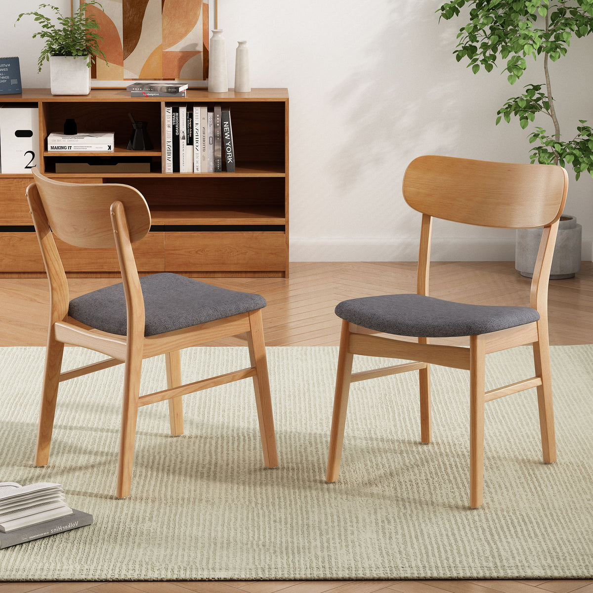 Brilliantine - Dining Chair With Cushion And Wood Frame (Set of 2)