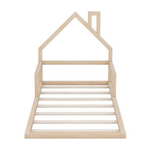 Floor Bed With House Shaped Headboard