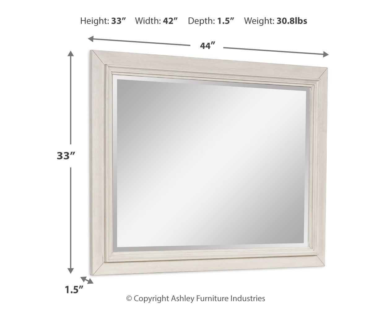 Shaybrock - Bedroom Mirror - Antique White / Brown