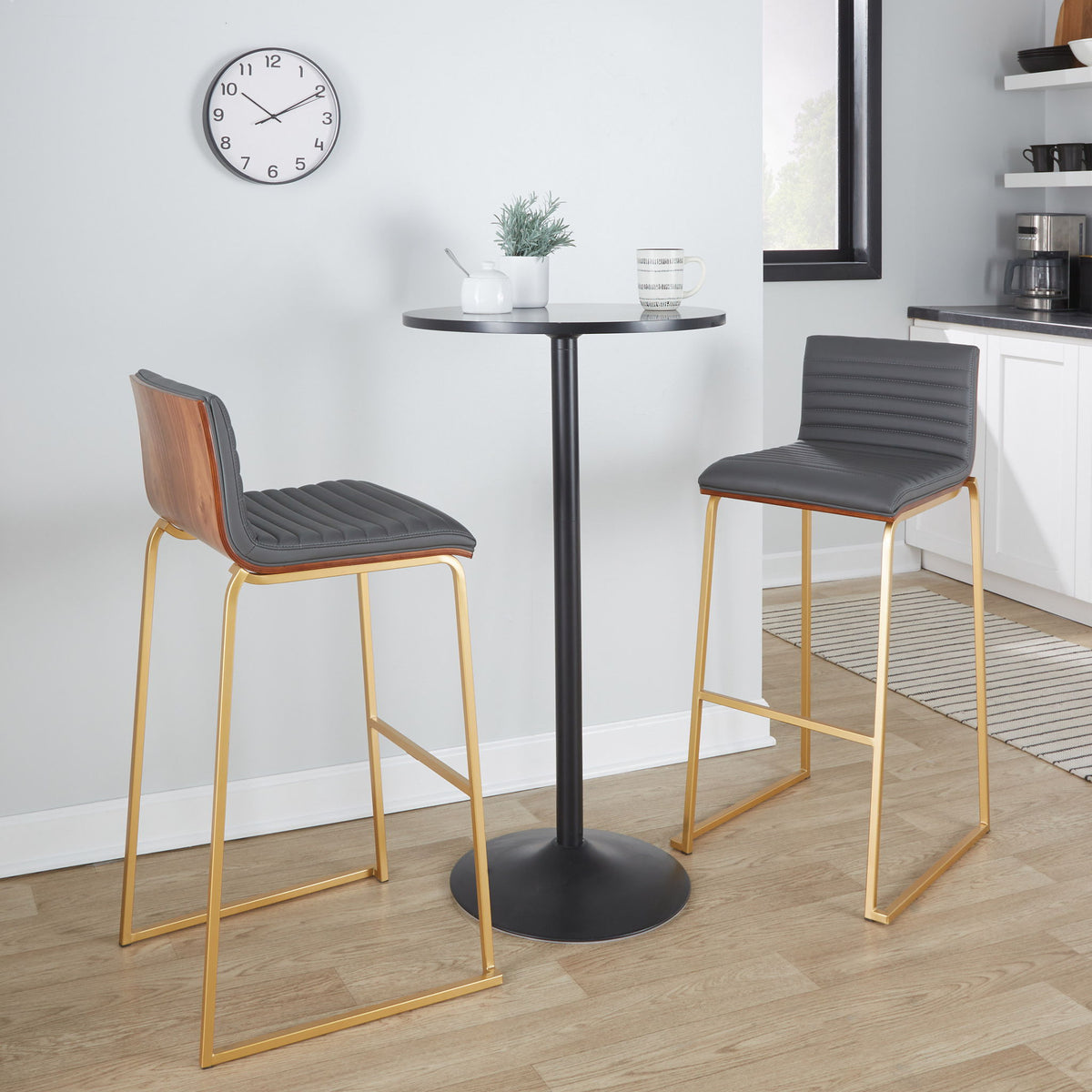 Mason Mara - Contemporary Versatile Desig Fixed Height Barstool (Set of 2)