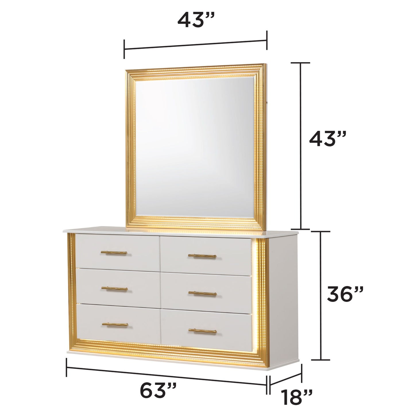 Obsession - Bedroom Set With LED