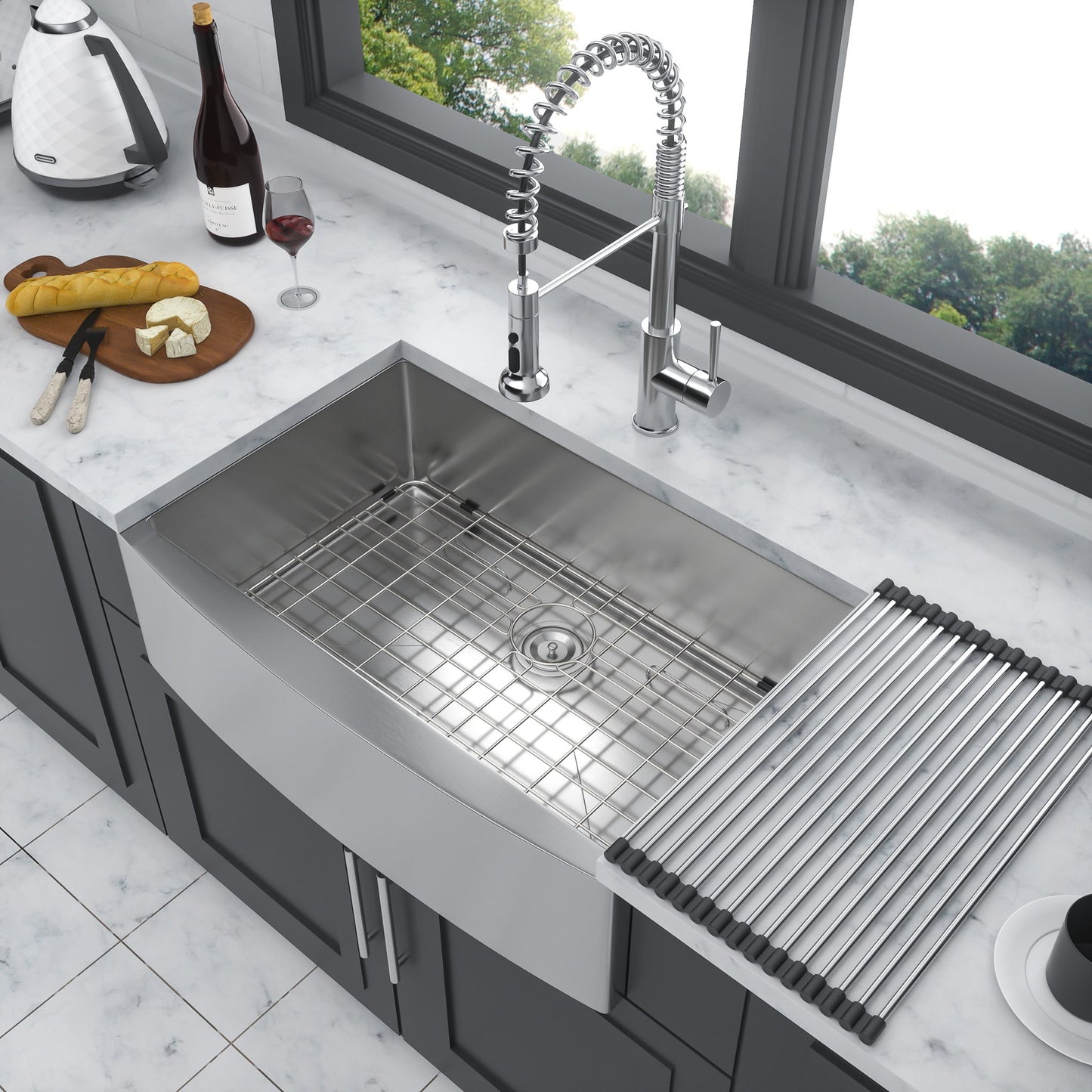 Farmhouse Kitchen Sink Stainless Steel Apron Front