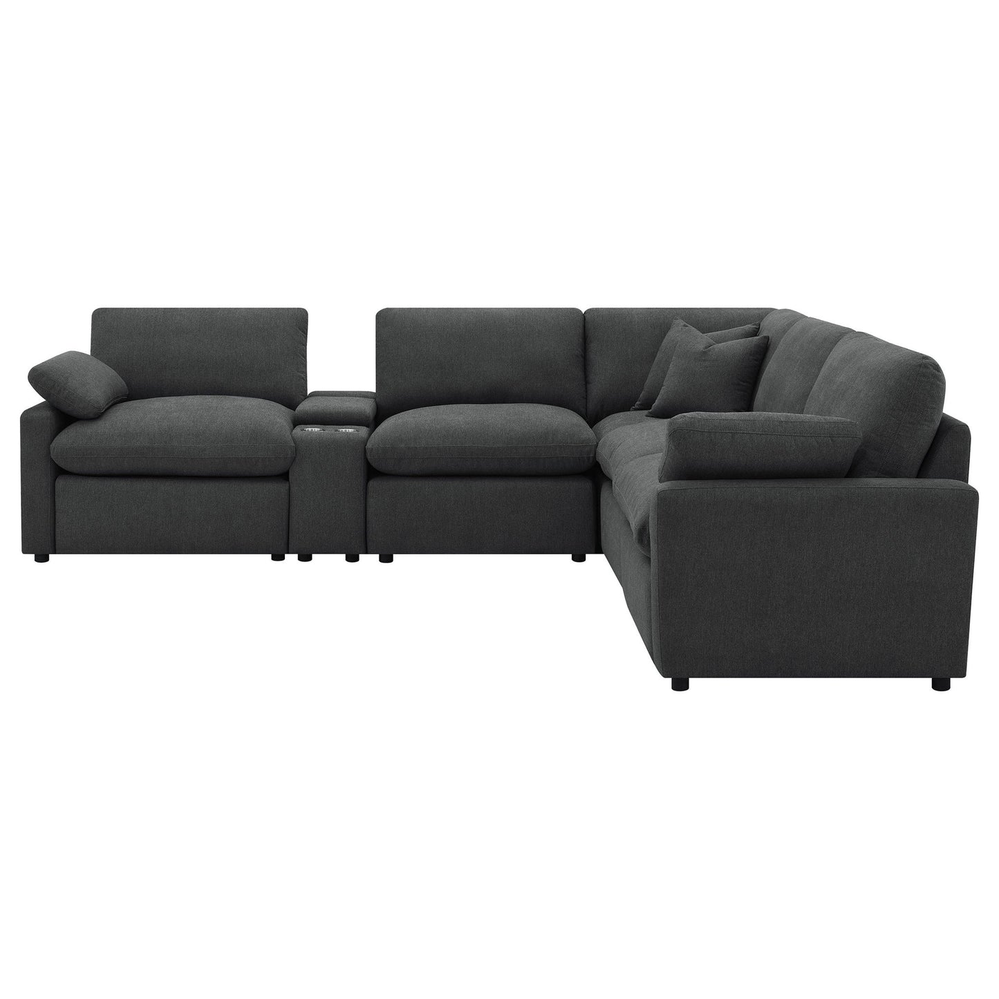Hollander - 6 Piece Modular Power Reclining Sectional - Dark Gray
