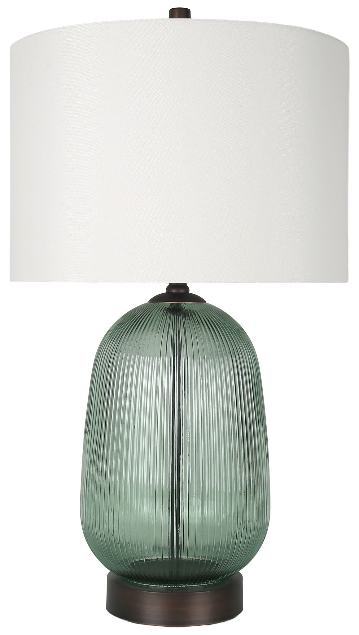 Willow Reverie - 28 X 16 - Ribbed Glass Table Lamp (Set of 2) - Sage Green Ribbed Glass