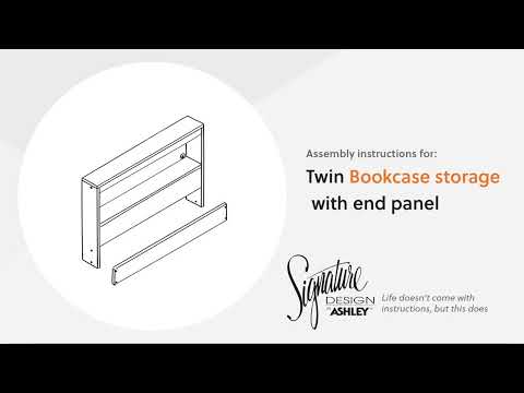 Simmenfort - Twin Bookcase Storage With End Panel - Navy Blue