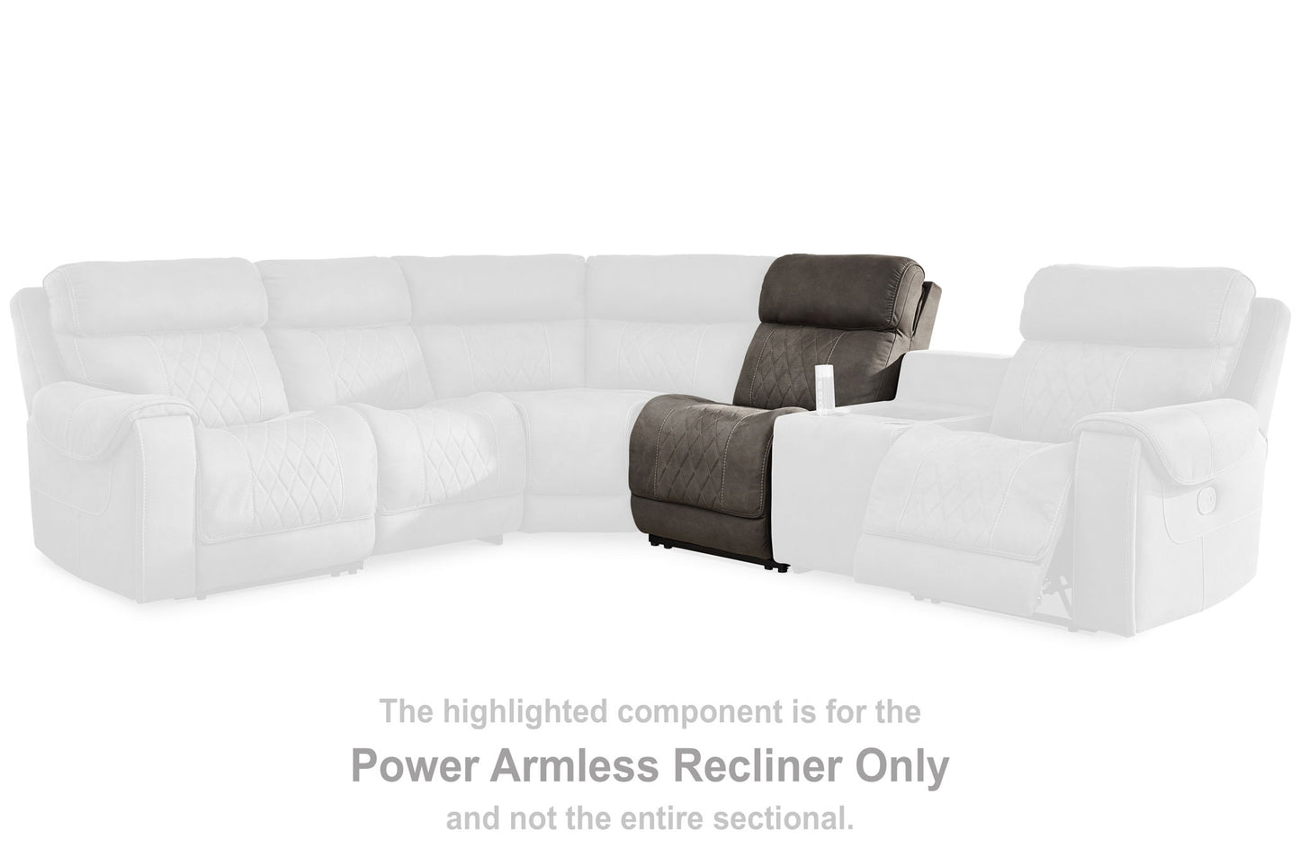 Hoopster - Pwr Armless Rec W/Adj Headrest - Gunmetal