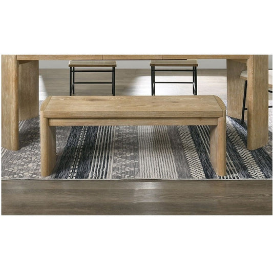 Upholstered Bench For Dining Room - Oak