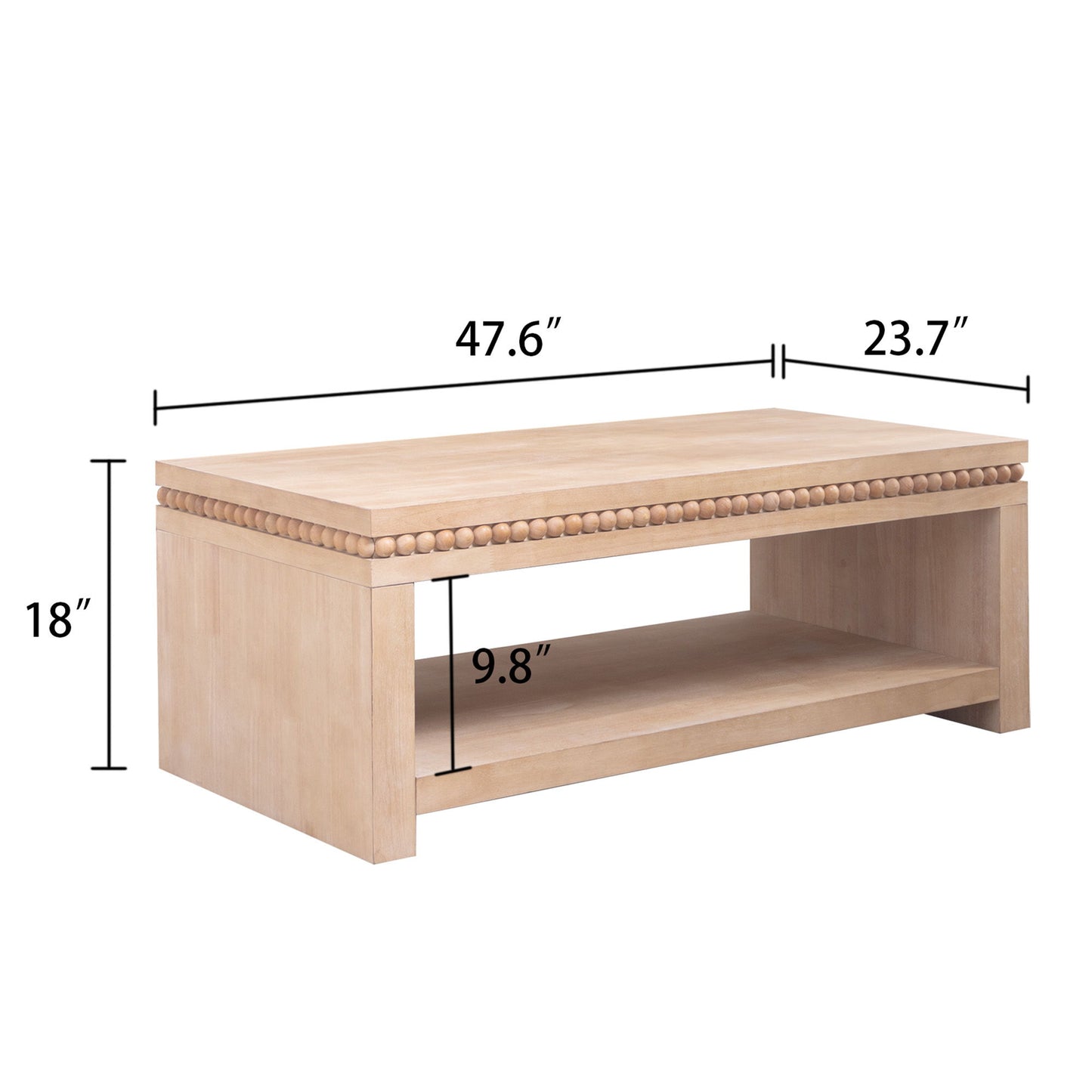 Modern Coffee Table With Beaded Trim