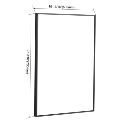 20" Rectangular Wall Mounted Mirror - Black