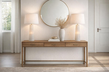 Mystic Frost Glass Table Lamp With Night Light (Set of 2) - Frosted Glass / Frosted Crystal