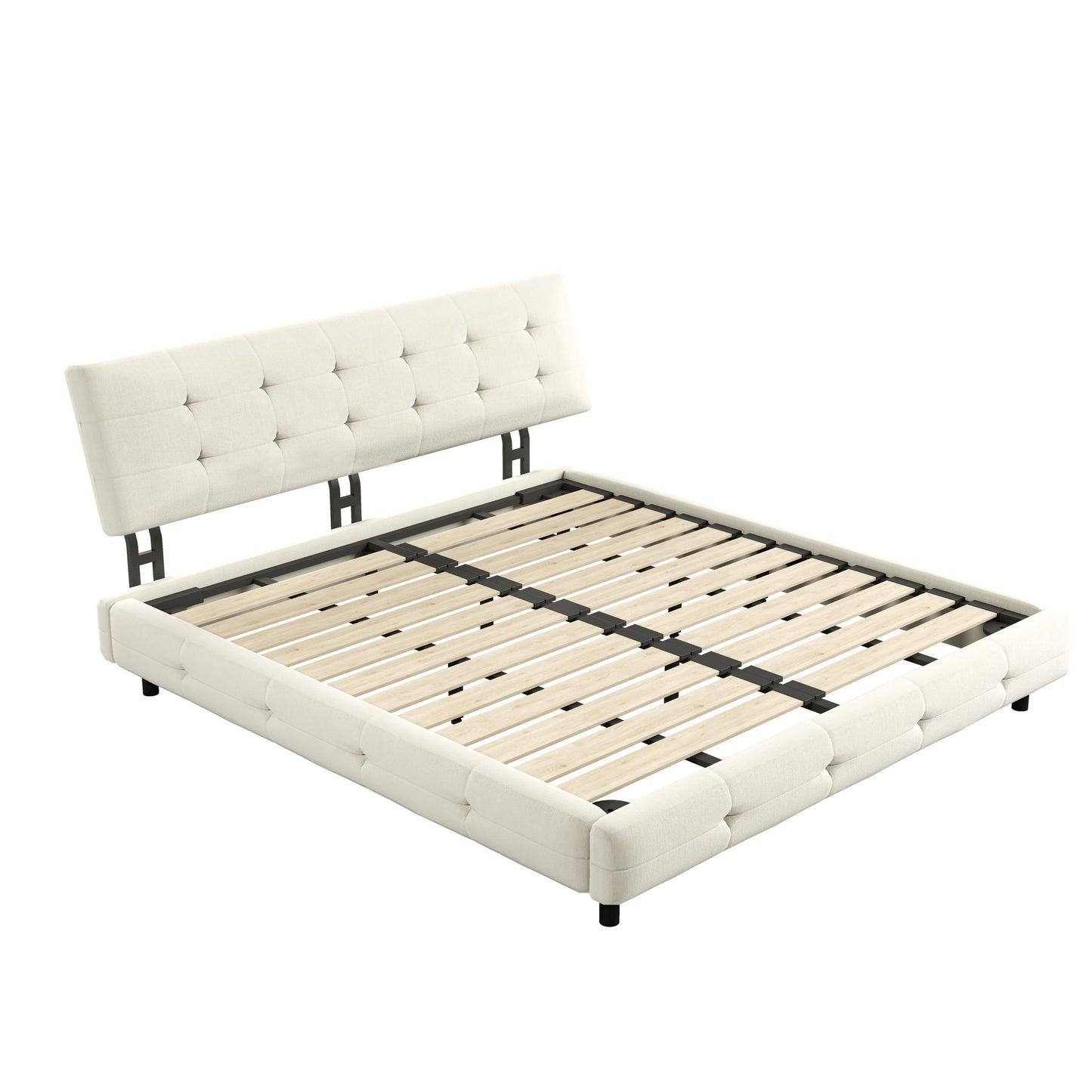 Tufted Headboard With Extra-Large Ultra-Soft Cloud Pillow Design