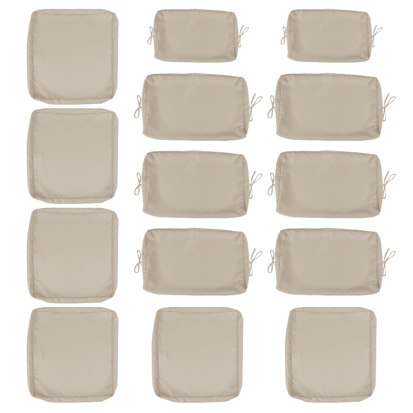 Cushion Covers For 7 Piece Wicker Sectional Sofa, 14 Pack Seat And Back Slipcovers With Zipper
