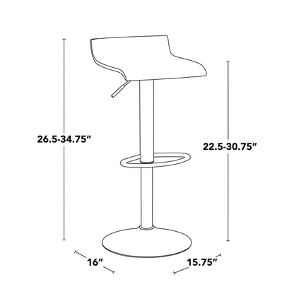 Ale - Contemporary Adjustable Height Barstool With Swivel With Oval Footrest (Set of 2)