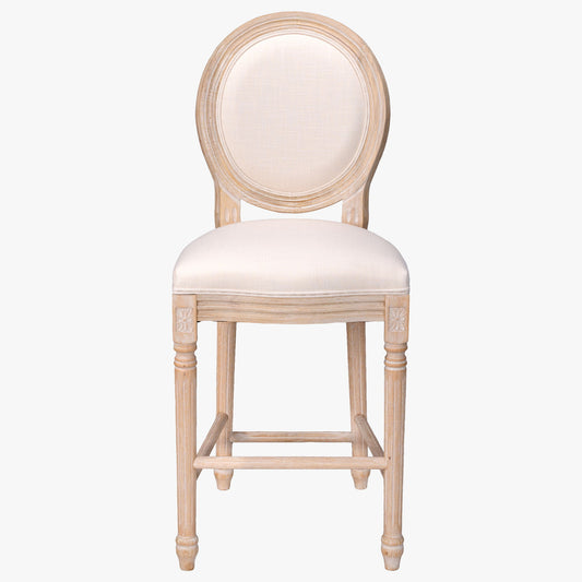 French Country Bar Chairs & Round Back (Set of 2)