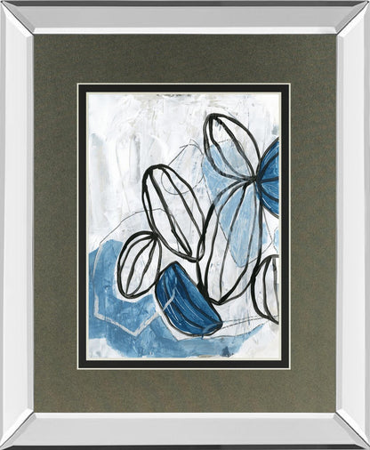 Lanterns I By June Erica Vess, Mirrored Frame - Blue