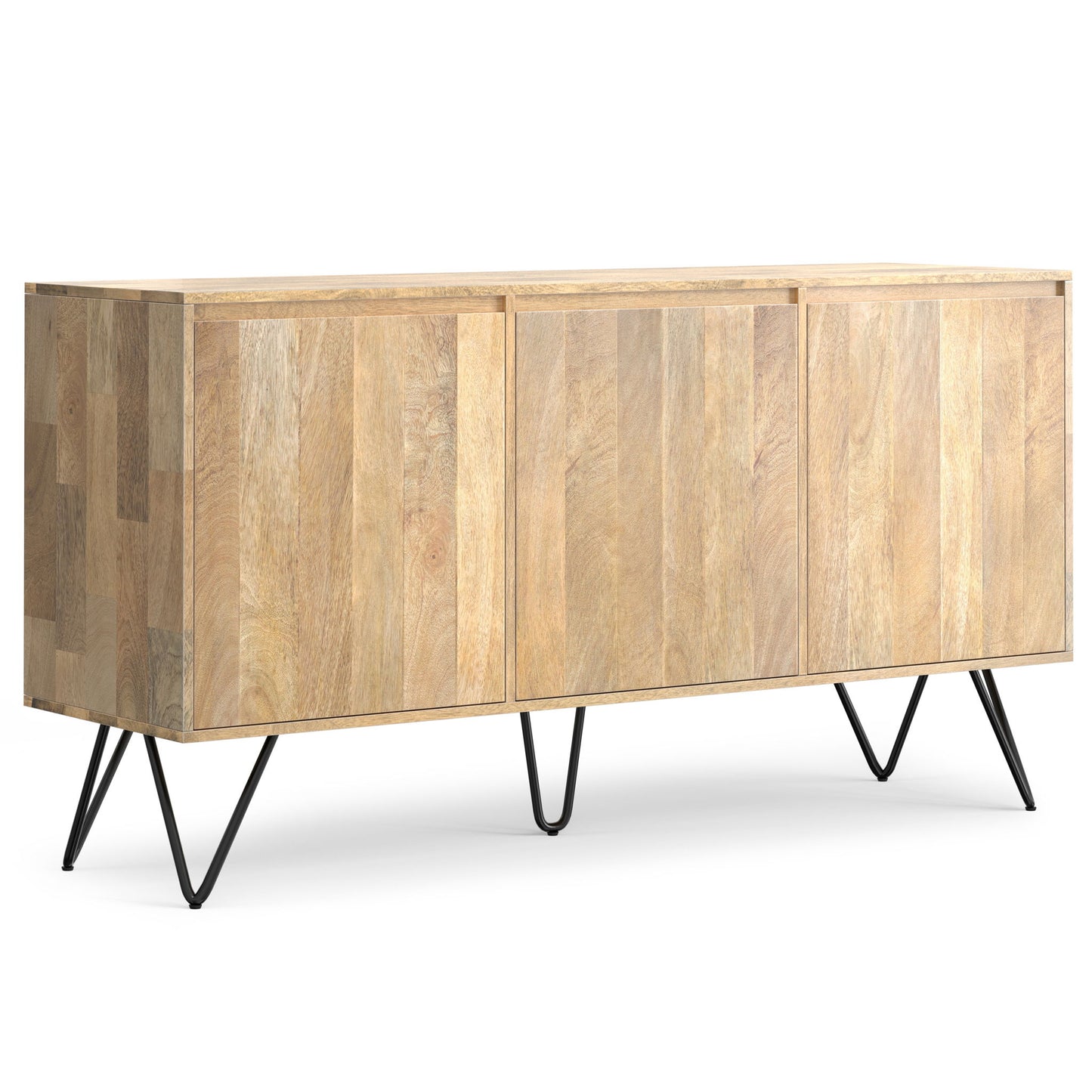 Hunter - 3 Door Sideboard Buffet With Hairpin Legs - Natural