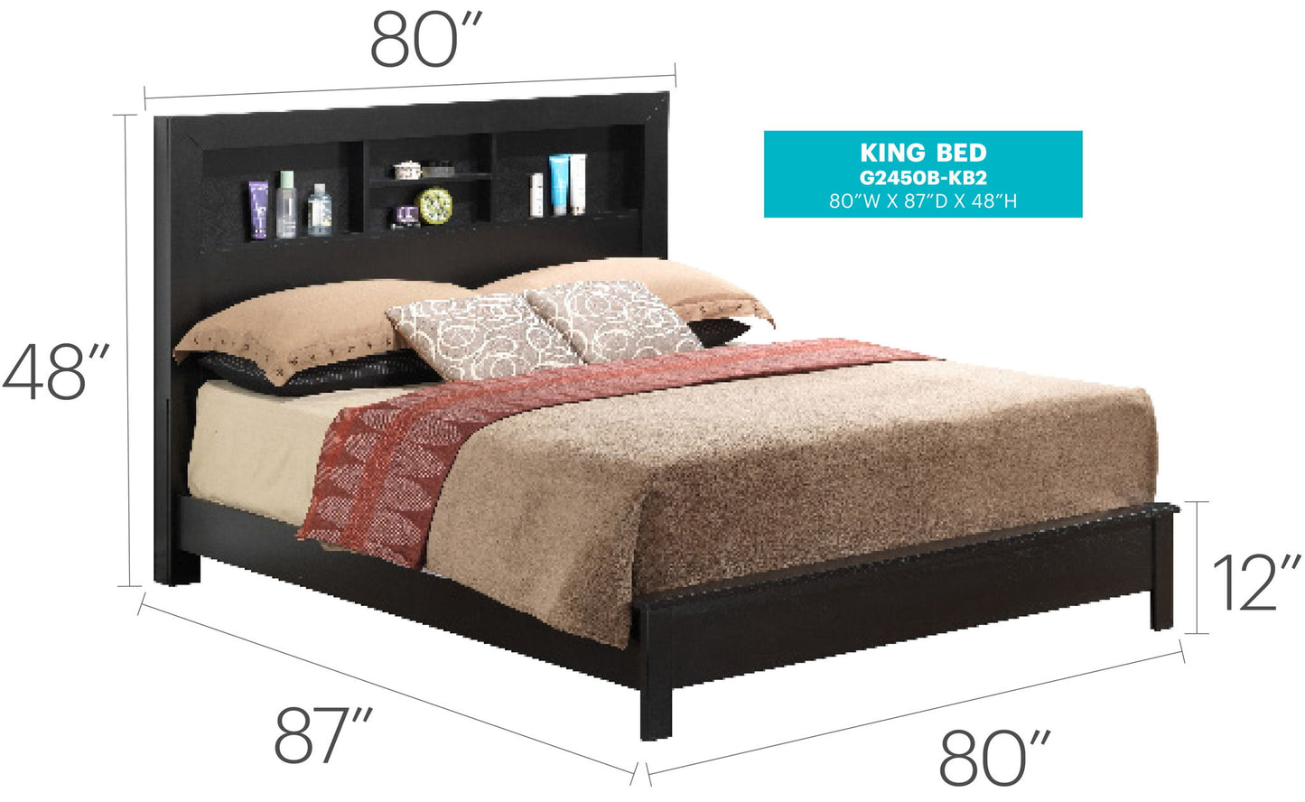 Bed With Transitional Design Stylish
