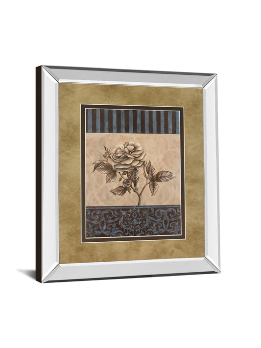 Rose Refined Il By Carol Robinson - Mirror Framed Print Wall Art - Light Brown