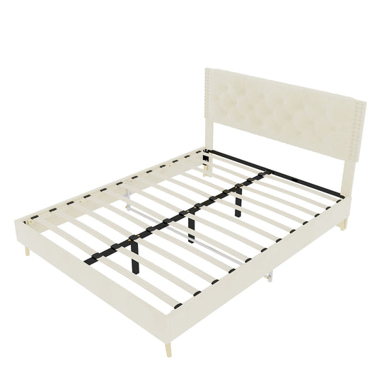 Upholstered Bed With Tufted Headboard