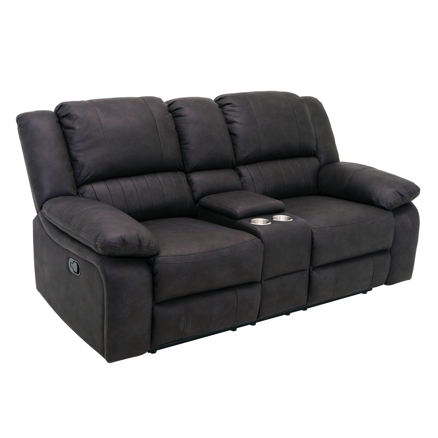 Reclining Console Loveseat - Black - Fabric