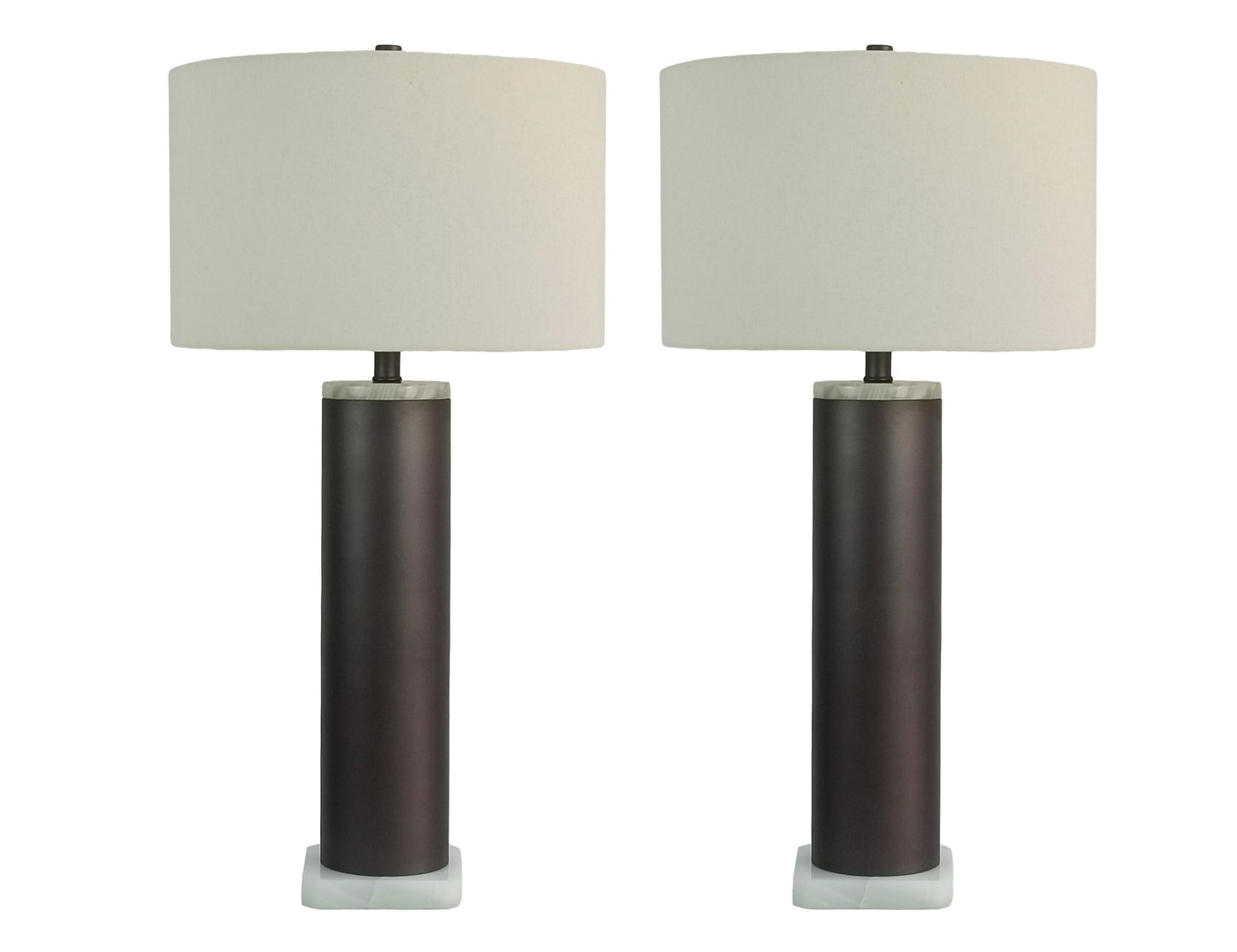 Slate Stone Metal & Jade Table Lamp (Set of 2) - Gray Slate