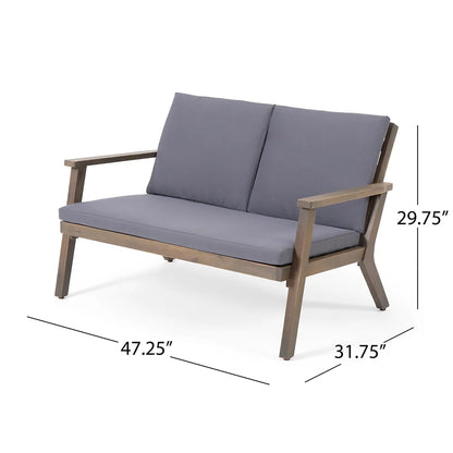 Avacyn - Outdoor Acacia Wood 4 Seater Chat Set With Cushions