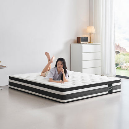 12" Breathable Hybrid Mattress, Memory Foam, Individual Pocket Springs
