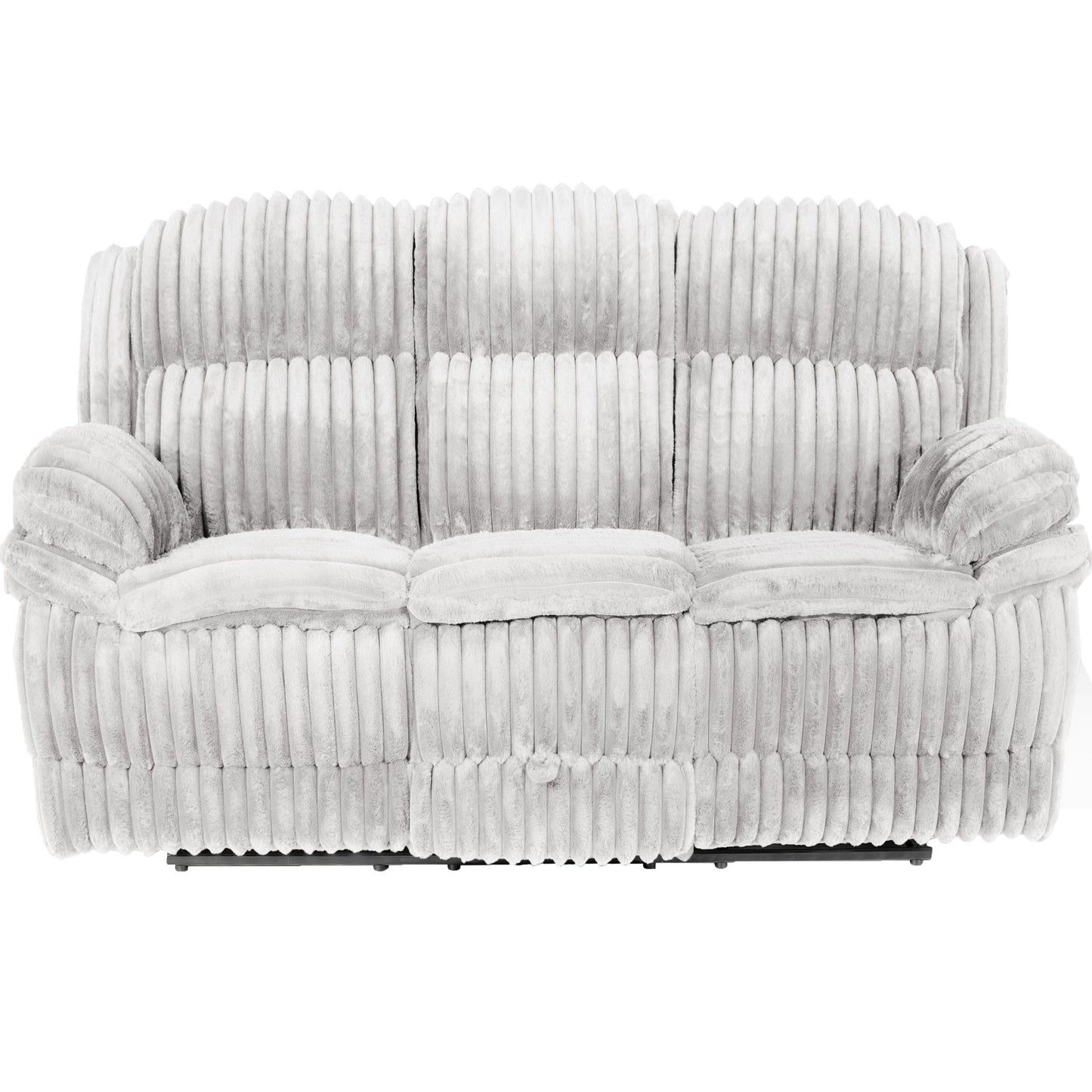 Motion Recliner Sofa With Fold-Down Table, Manual Recline, Charging Station & Cup Holders