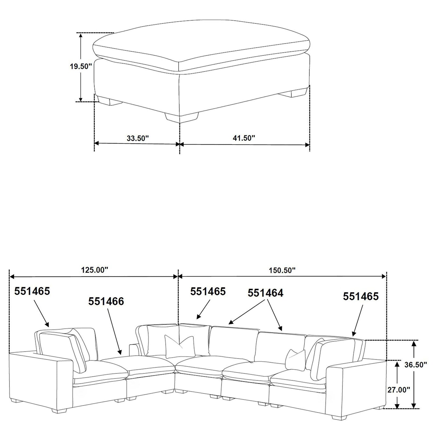 Zachary - Upholstered Ottoman