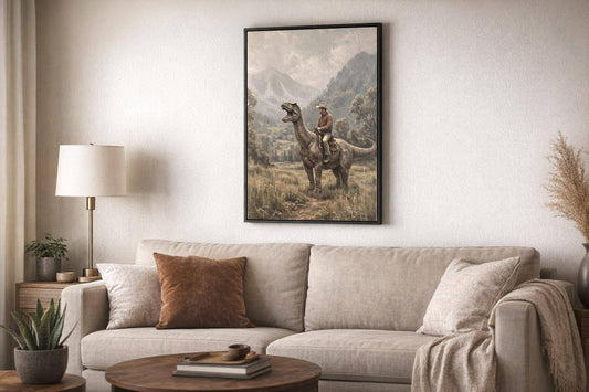 Jurassic Trail I Textured Canvas In Frame - Black / Brown