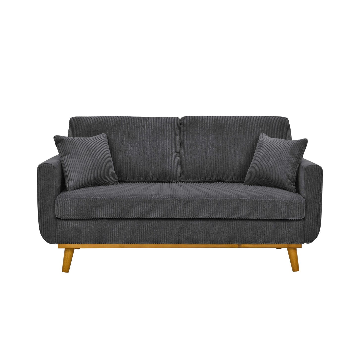 Upholstered Loveseat With Arms And Pillows
