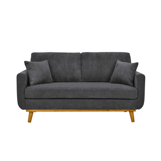 Upholstered Loveseat With Arms And Pillows