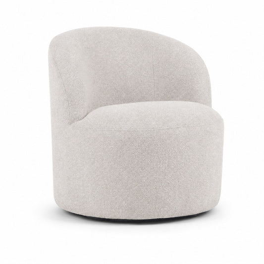 Upholstered Barrel Accent Chair For Living Room - White