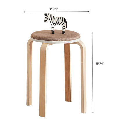 Stackable Round Backless Stools (Set of 4)