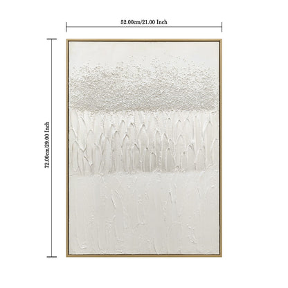 Framed Abstract Wall Art, Thick Textured Canvas Painting With Stone Accents (Set of 2) - Antique White