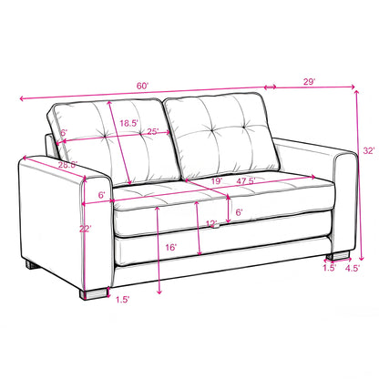 Upholstered Pull Out Sleeper Loveseat