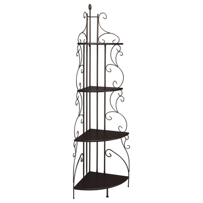 4 Shelf Corner Bookcase - Cappuccino