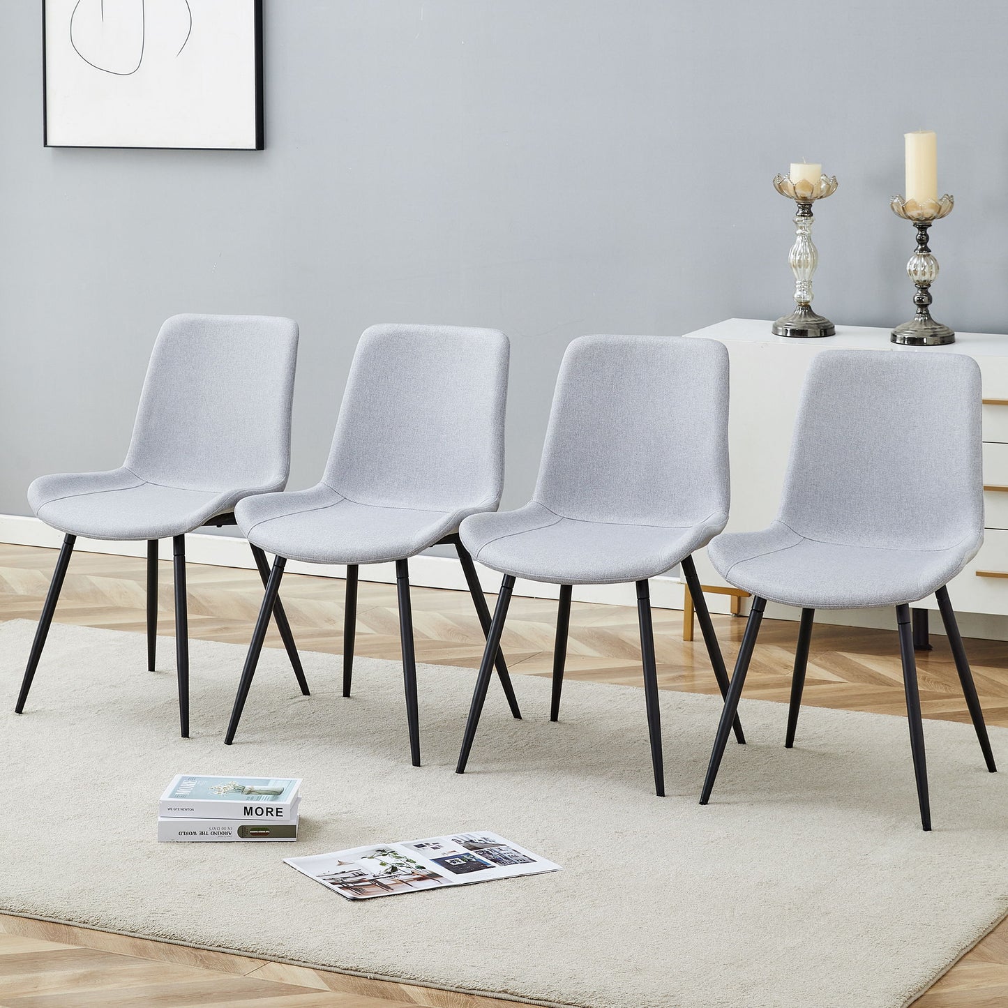 Modern Medieval Style Restaurant Cushioned Chairs With Suede Backrests