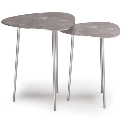 Shelton - 2 Piece Metal Nesting Table - Gray